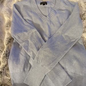 J. Crew Light Blue Cashmere Blend V-Neck Sweater - M